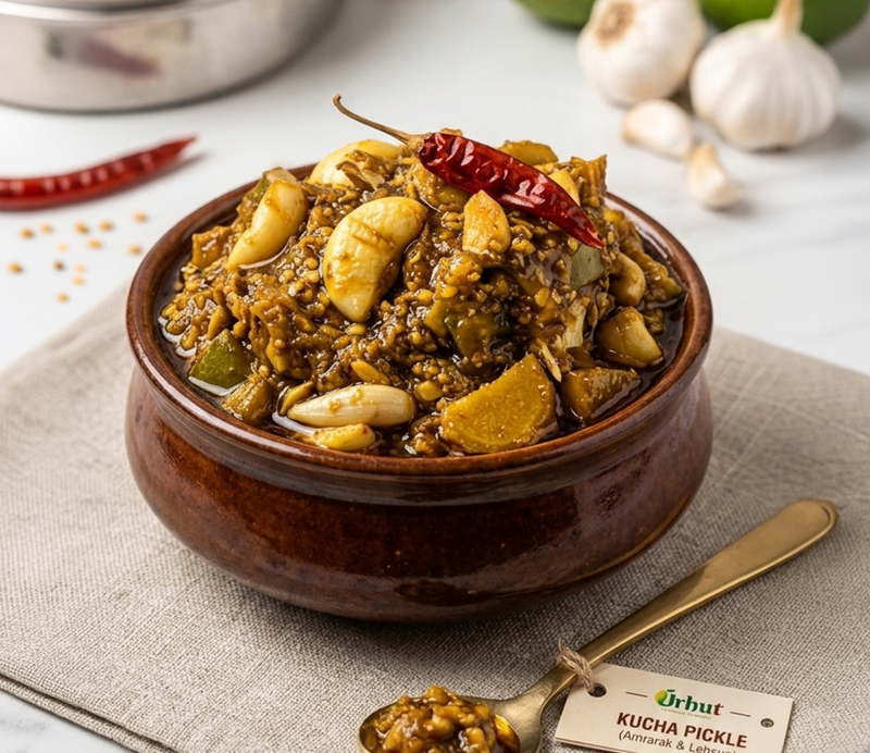 Ginger Garlic & Green Chilli Achar (Kucha)