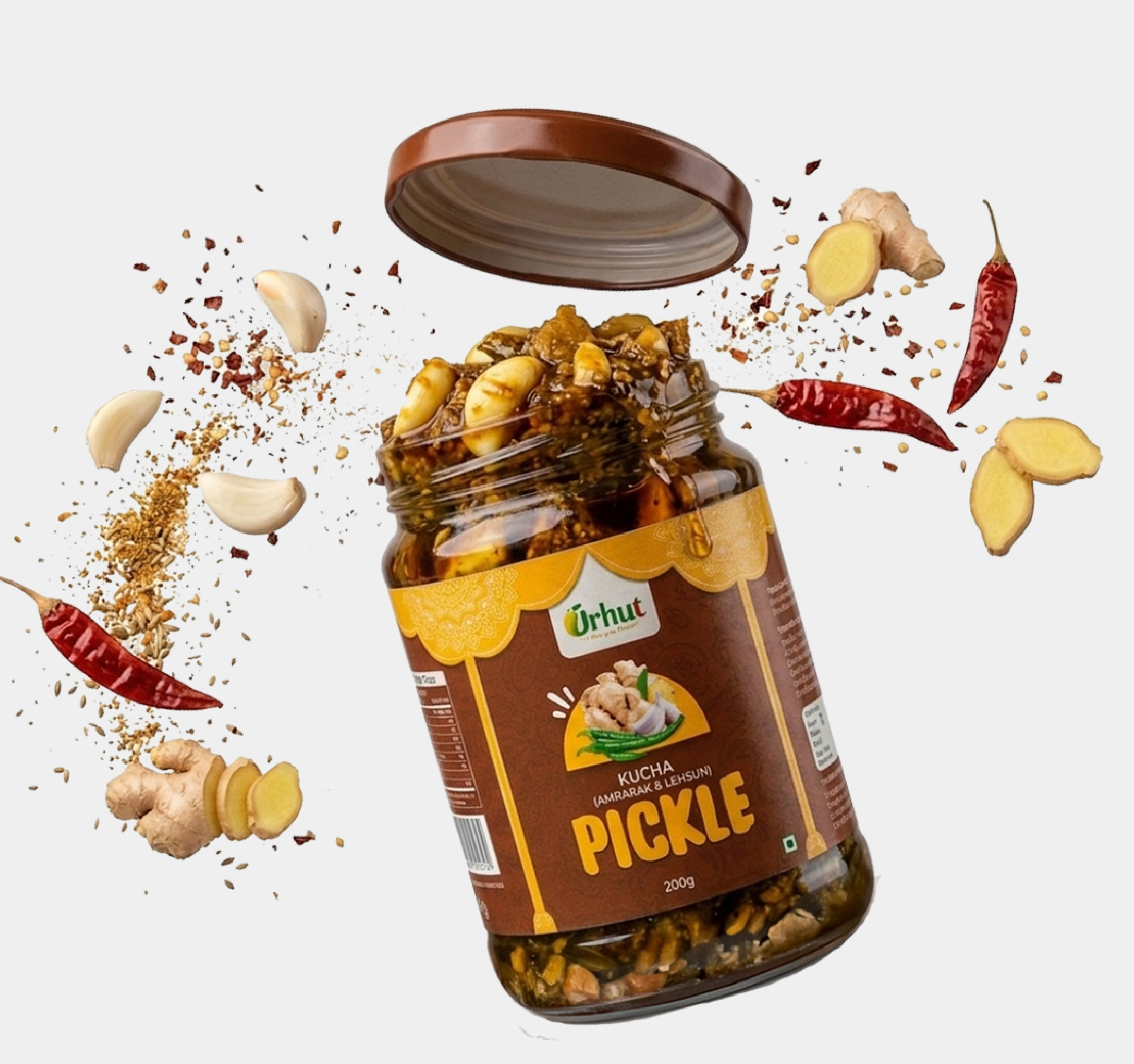 Ginger Garlic & Green Chilli Achar (Kucha)